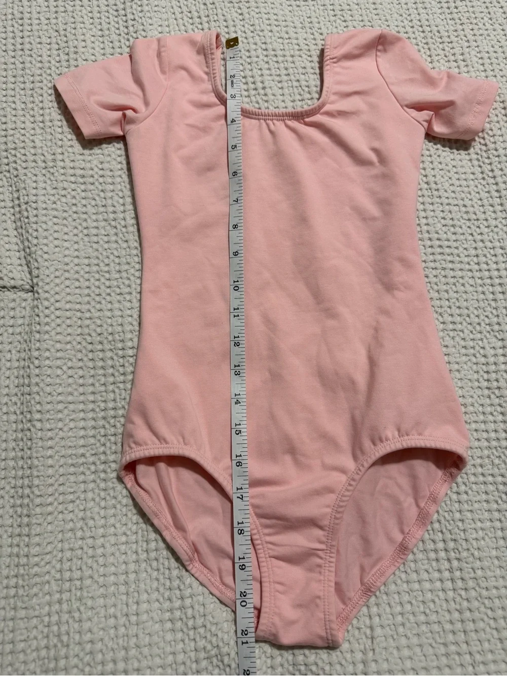 Girls Pink Short-Sleeve One-Piece Leotard